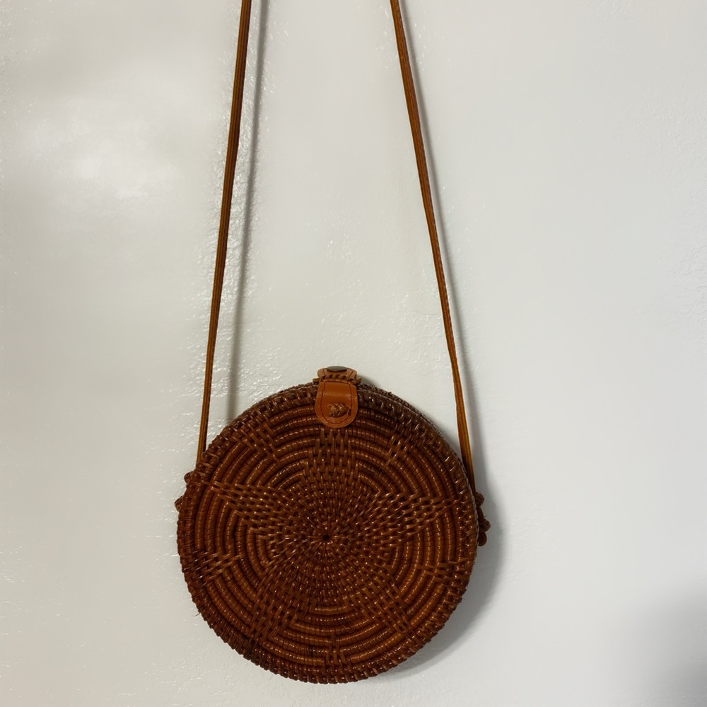 Bali Hand-Woven Rattan Bag Wicker Crossbody.